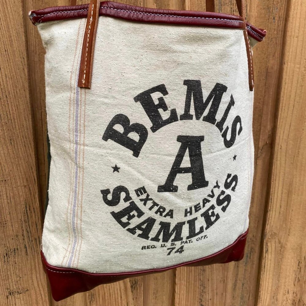 Vintage Tote HEAVY DUTY BEMIS  Large Handmade